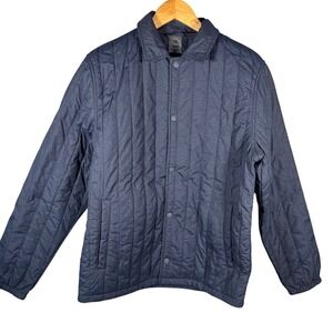 VRST Men's Linear Quilted Shirt Jacket Navy Blue Small